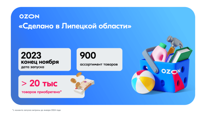 Липецкие предприниматели продали более 20 тысяч товаров через региональную витрину на Ozon